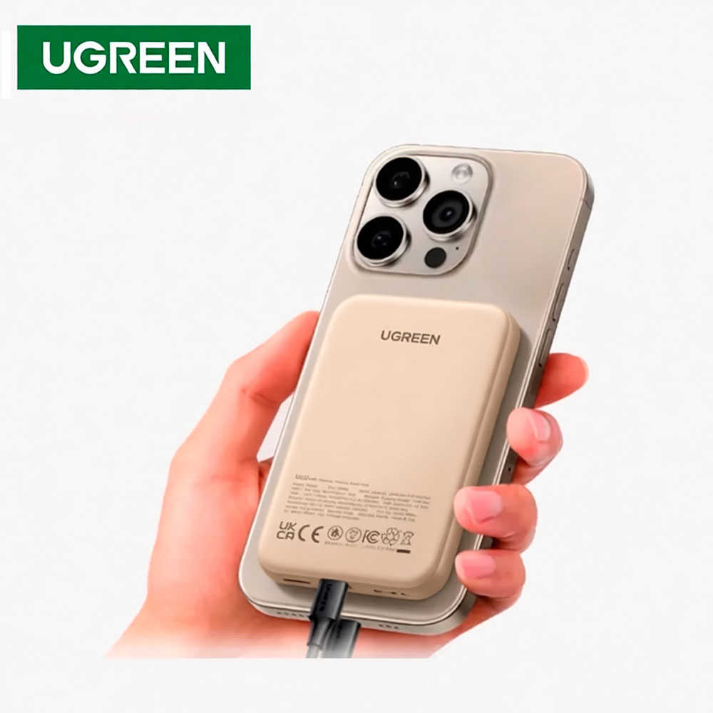 UGREEN PB560 POWER BANK PARA IPHONE MAGSAFE 5000MAH 15W BEIGE - 2