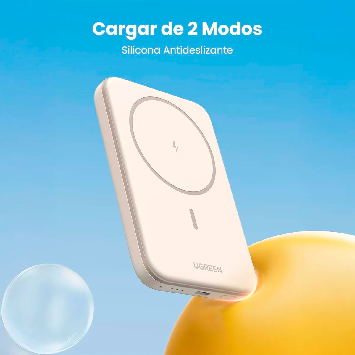 UGREEN PB560 POWER BANK PARA IPHONE MAGSAFE 5000MAH 15W BEIGE - 7