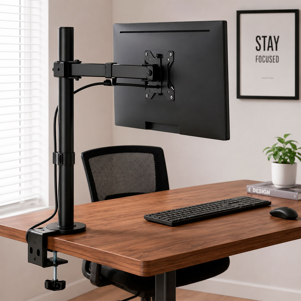 SOPORTE DE MONITOR DE ESCRITORIO 1 BRAZO CON MONTAJE VESA AJUSTABLE - 6