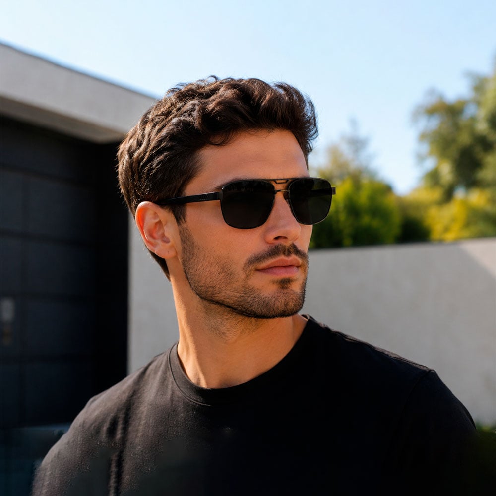 LENTES DE SOL HOMBRE ESTILO AVIADOR POLARIZADOS UV400 - 5