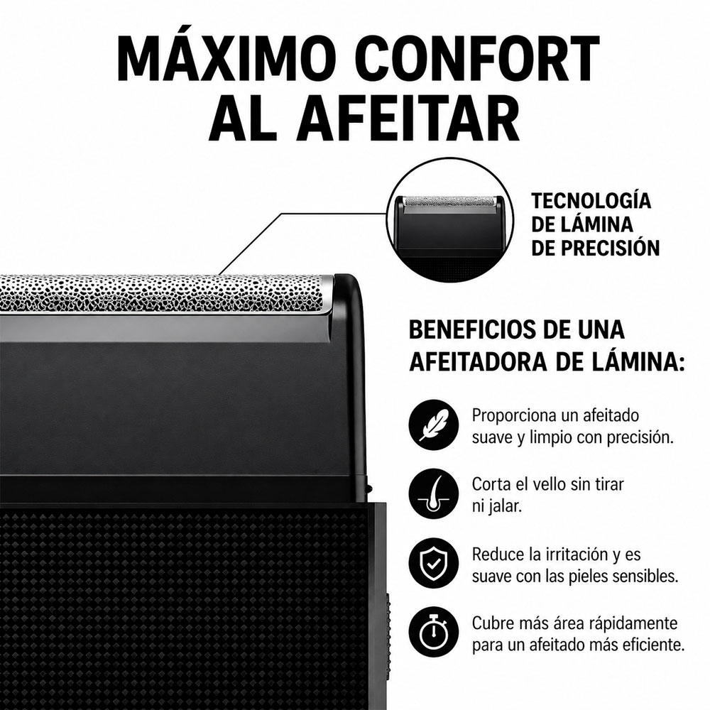MÁQUINA DE AFEITAR ELÉCTRICA HOMBRE PORTÁTIL RECARGABLE - 3