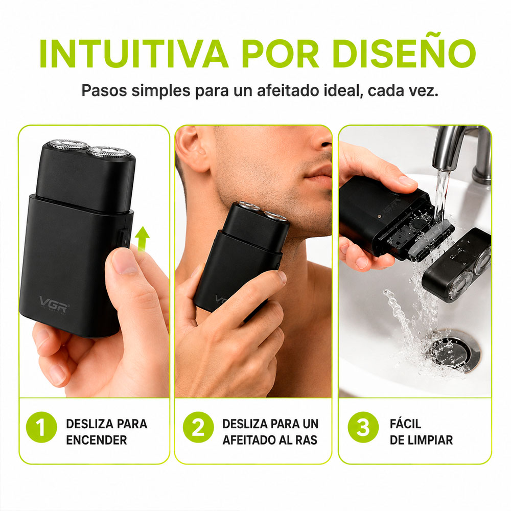 MÁQUINA DE AFEITAR ELÉCTRICA HOMBRE PORTÁTIL RECARGABLE - 5