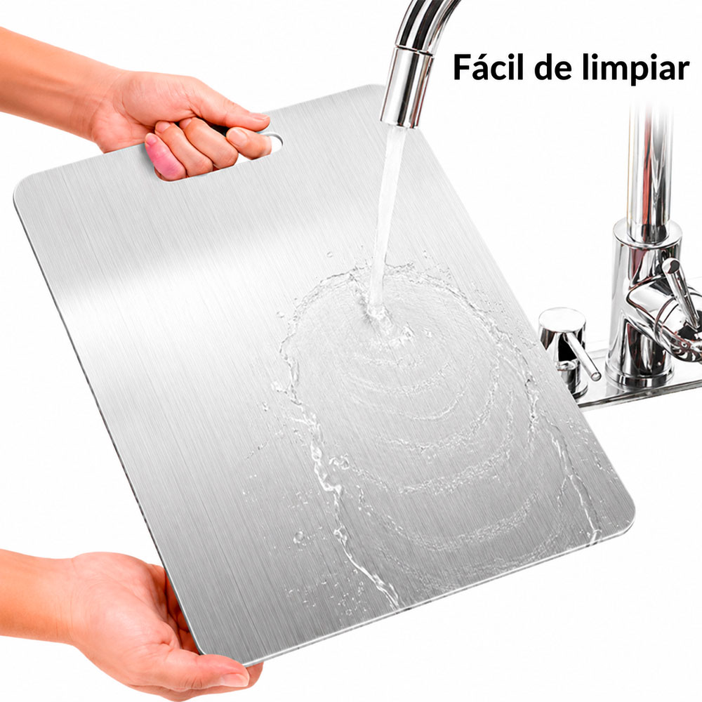 TABLA DE ACERO PARA PICADO Y CORTE DE ALIMENTOS 20X30CM - 2