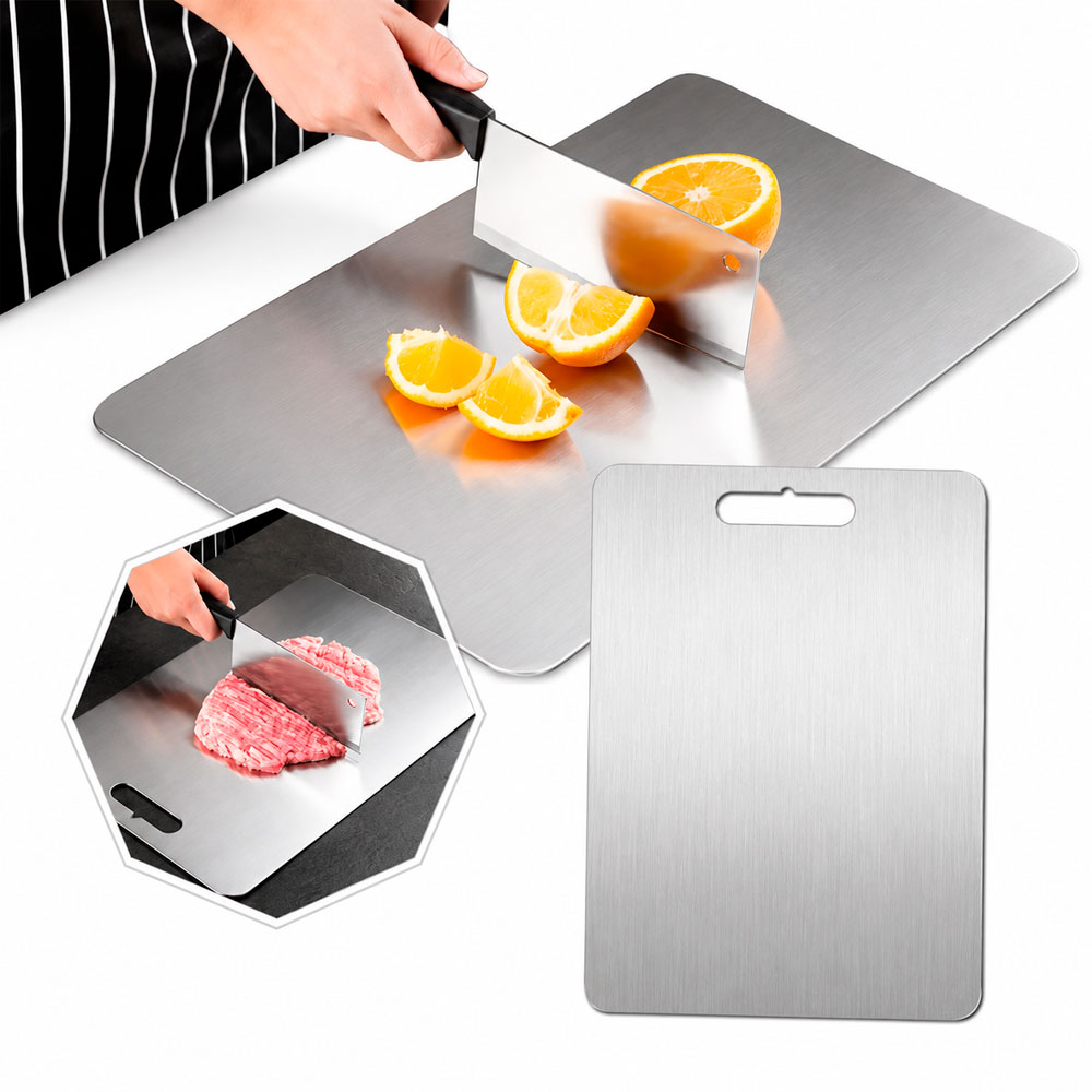 TABLA DE ACERO PARA PICADO Y CORTE DE ALIMENTOS 20X30CM - 3