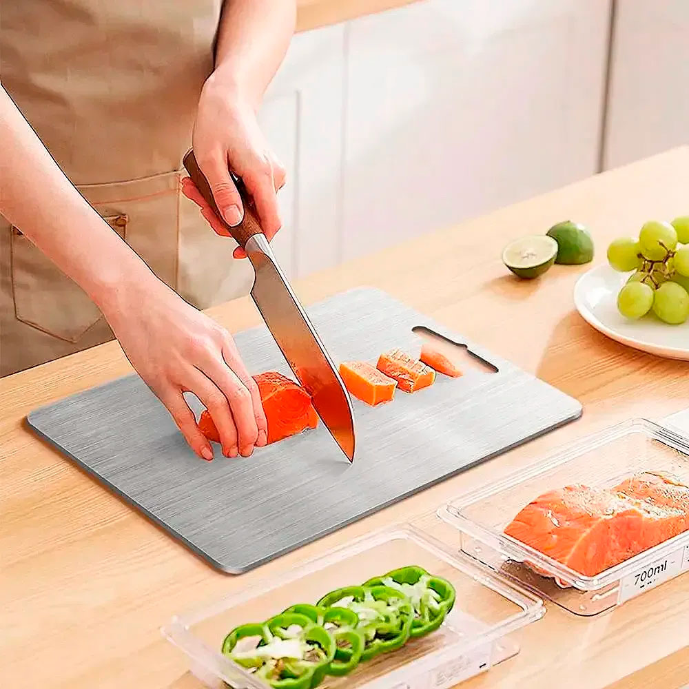 TABLA DE ACERO PARA PICADO Y CORTE DE ALIMENTOS 20X30CM - 5