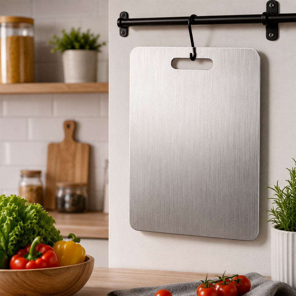 TABLA DE ACERO PARA PICADO Y CORTE DE ALIMENTOS 20X30CM - 9