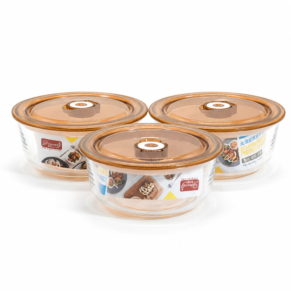 RECIPIENTES DE VIDRIO PARA COCINA 650ML X3 CON TAPA - 5