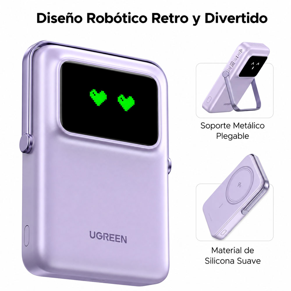 POWER BANK MAGNÉTICO 10000MAH 20W CON SOPORTE INTEGRADO - 2