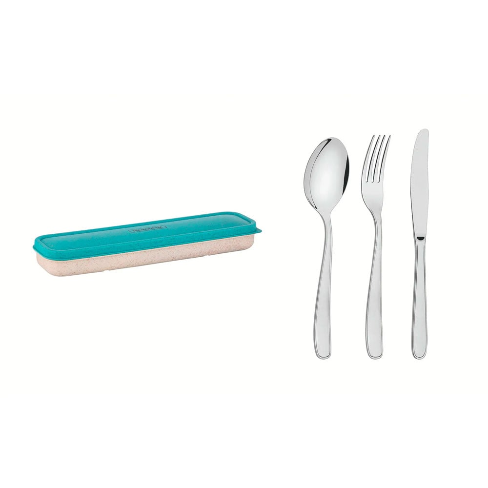 SET CUBIERTOS X4 PZS TRAMONTINA PORTATIL LONCHERA - 2