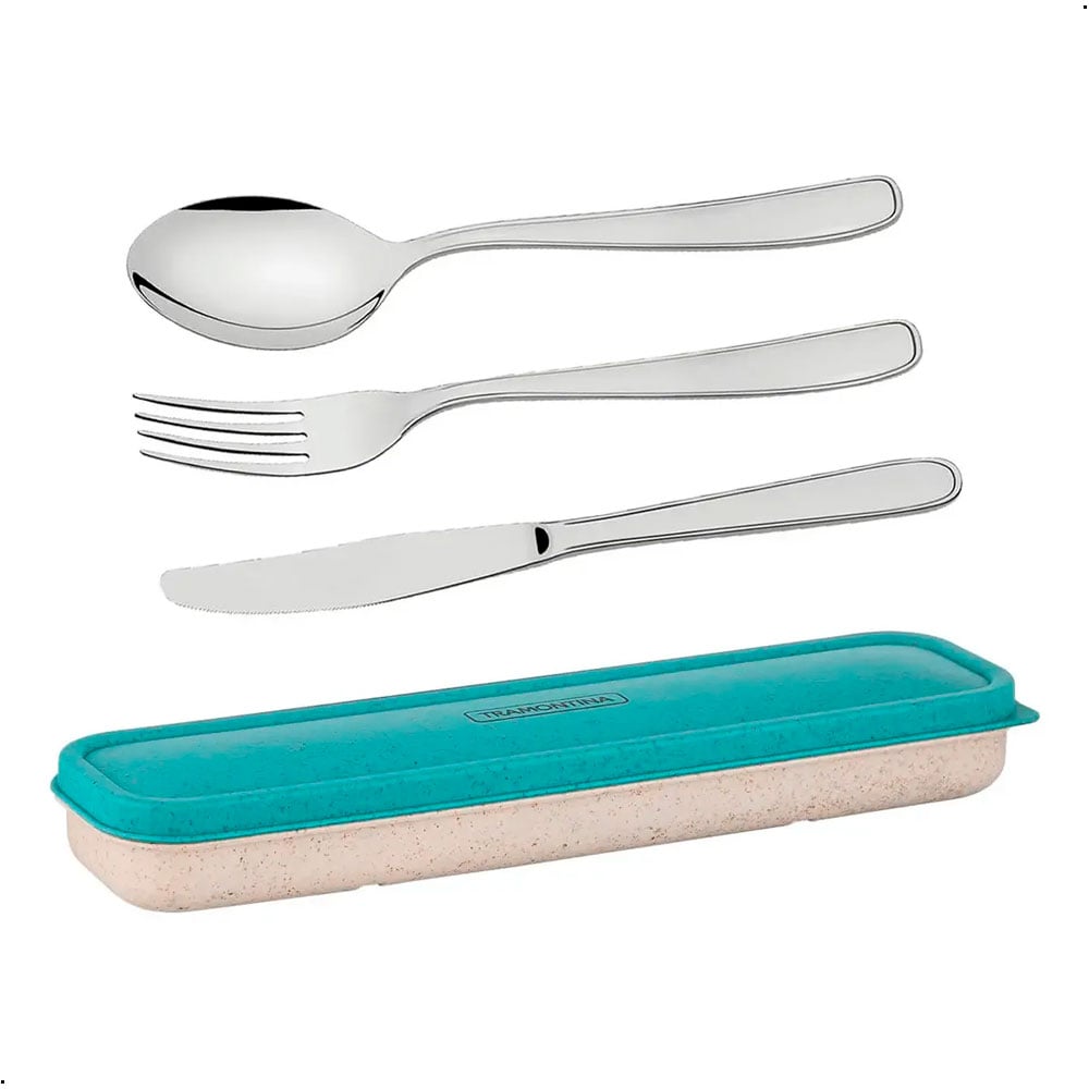 SET CUBIERTOS X4 PZS TRAMONTINA PORTATIL LONCHERA - 3