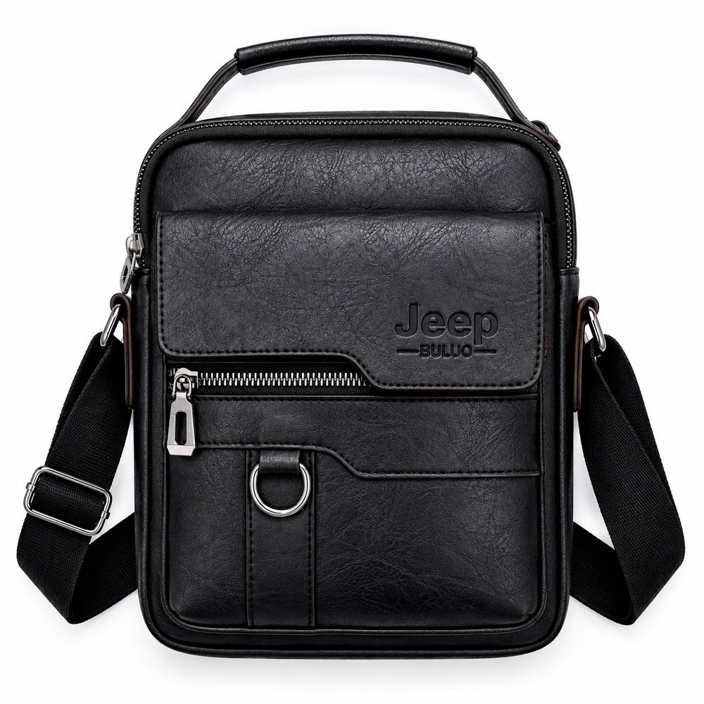 MORRAL CRUZADO HOMBRE 21X25X7 CM CON BOLSILLOS Y COMPARTIMENTOS - 4