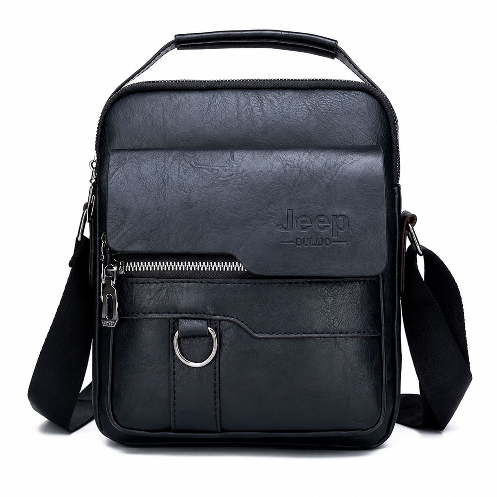 MORRAL CRUZADO HOMBRE 21X25X7 CM CON BOLSILLOS Y COMPARTIMENTOS - 6