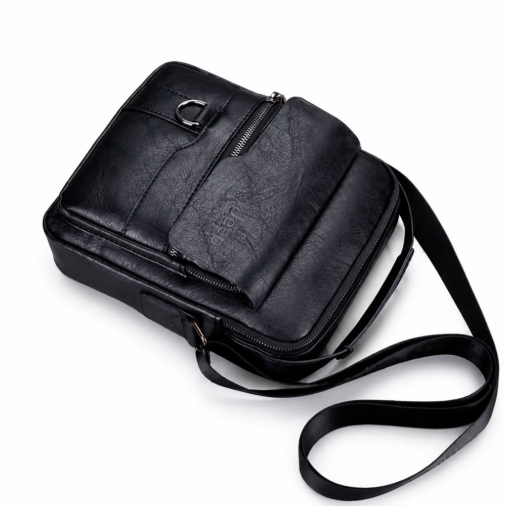 MORRAL CRUZADO 19X21X5 CM PARA HOMBRE CON BOLSILLOS AMPLIOS - 4