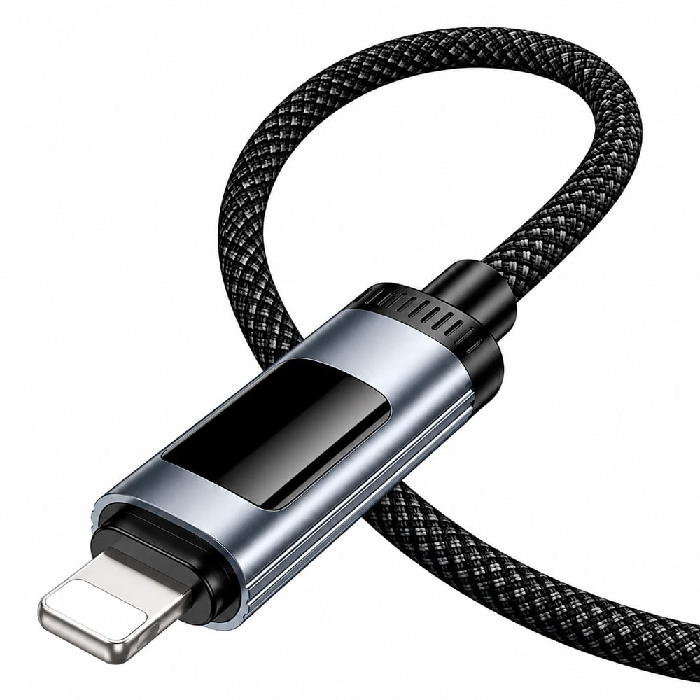 CABLE USB C LIGHTNING 27W CON PANTALLA OLED PARA IPHONE Y TRANSFERENCIA - 3