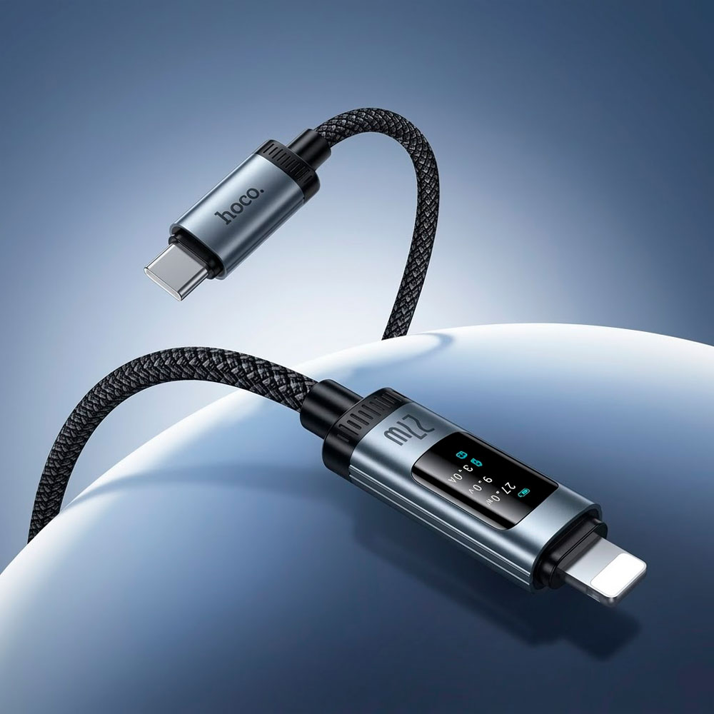 CABLE USB C LIGHTNING 27W CON PANTALLA OLED PARA IPHONE Y TRANSFERENCIA - 6