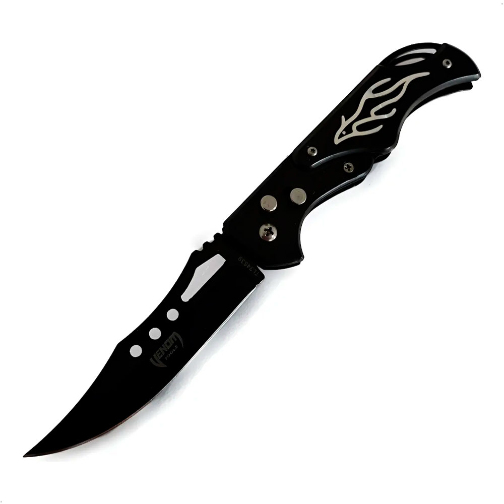 NAVAJA PLEGABLE CON HOJA METÁLICA DE 21 CM Y DISEÑO DECORATIVO - 2