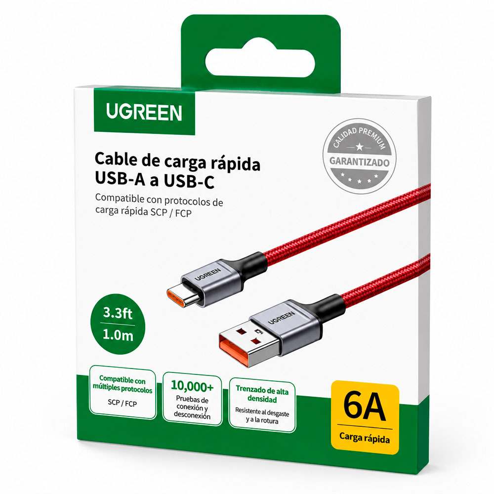 CABLE USB TIPO C 6A PARA CARGA RÁPIDA Y TRANSFERENCIA DE DATOS - 2