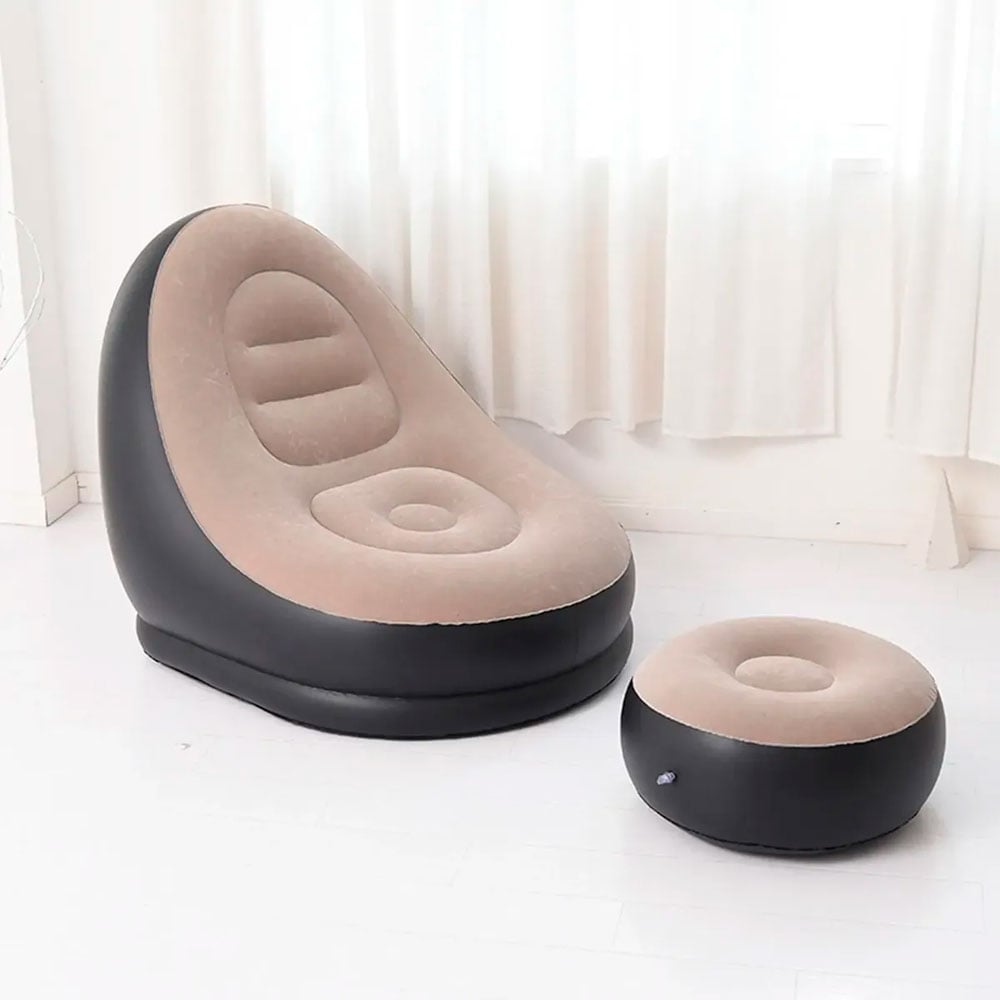 SILLÓN INFLABLE CON REPOSAPIÉS CÓMODO PARA DORMITORIO SALA Y HOGAR - 5