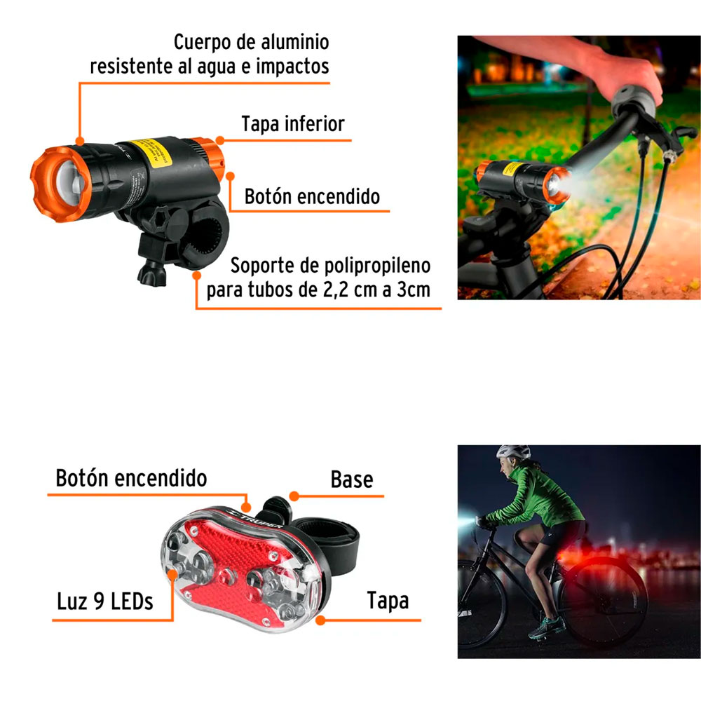 JUEGO DE LUCES LED TRUPER 16798 LIBI-K2 PARA BICICLETA - 3