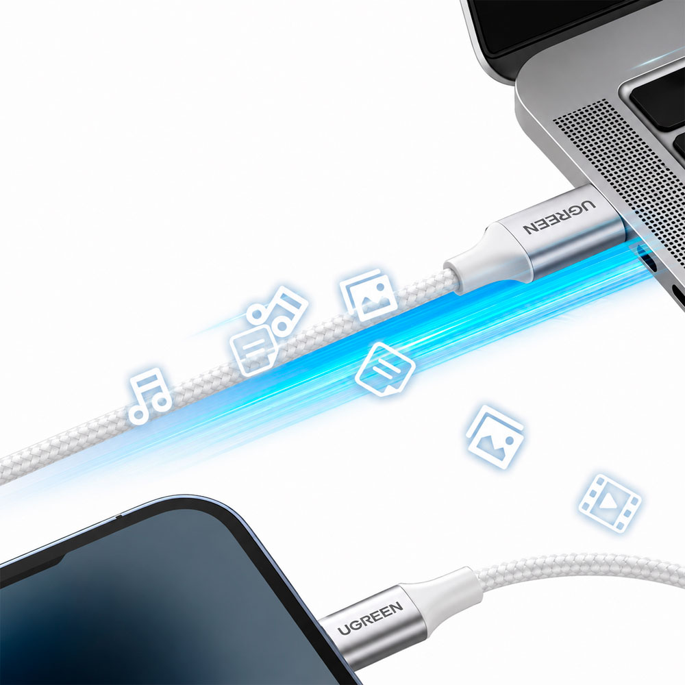 CABLE UGREEN USB-C A LIGHTNING 1M CARGA RÁPIDA PD PARA IPHONE - 6
