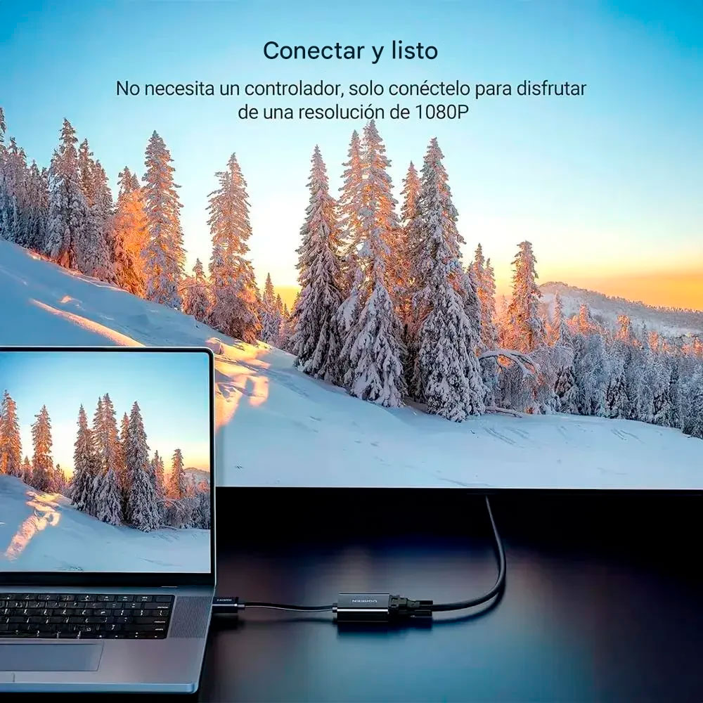 ADAPTADOR UGREEN MM103 HDMI A VGA CON AUDIO 1080P 60HZ - 8