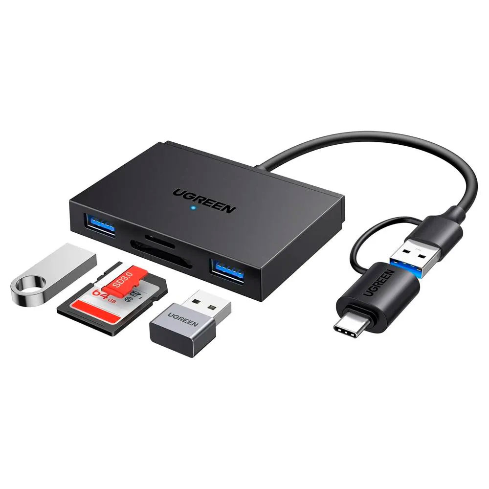 HUB UGREEN USB C - USB 3.0 LECTOR TARJETAS MICRO SD 4 EN 1 - 1