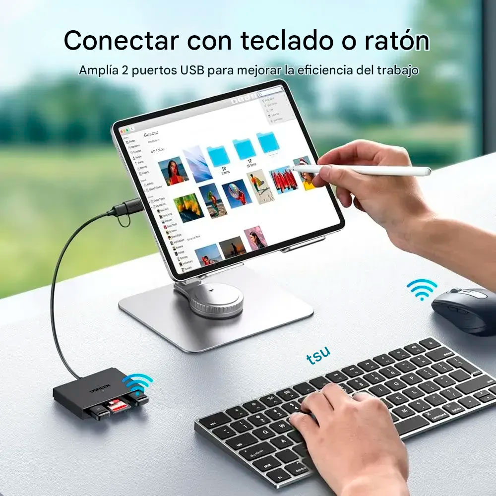 HUB UGREEN USB C - USB 3.0 LECTOR TARJETAS MICRO SD 4 EN 1 - 6
