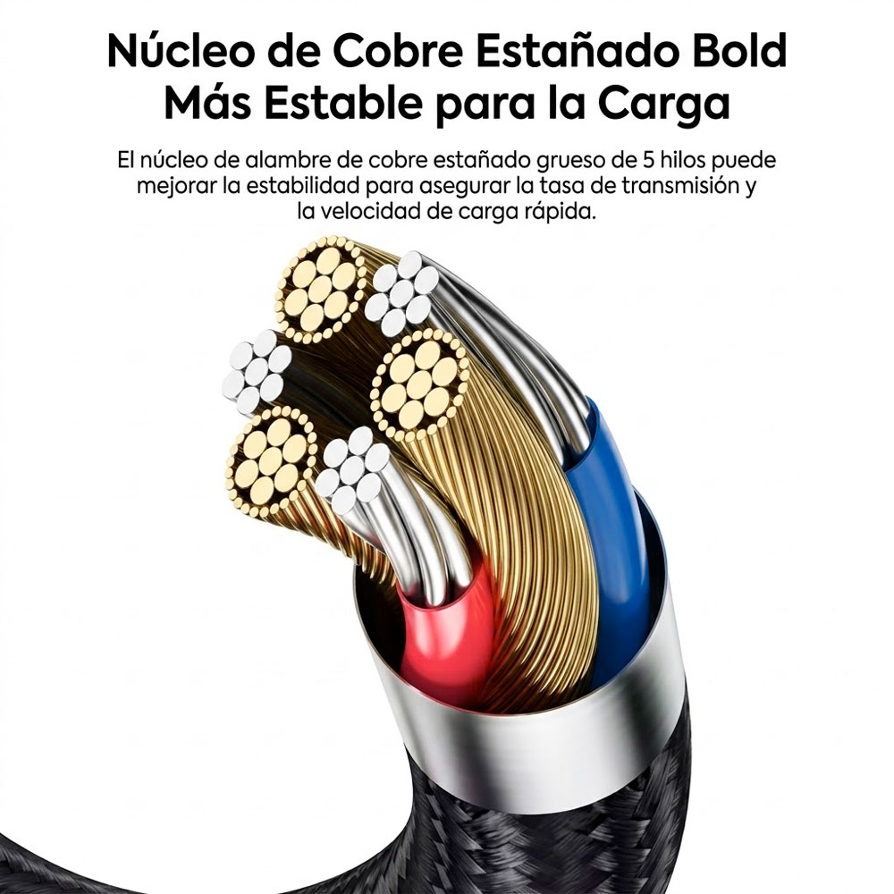 CABLE TOOCKI USB C 100W 90 GRADOS PARA CELULAR 1 METRO - 3