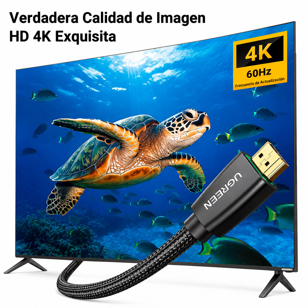 CABLE HDMI UGREEN 15M HIGH SPEED PARA SMART TV PC Y PROYECTOR - 6
