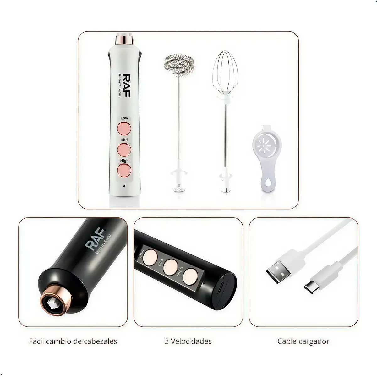 BATIDORA ELÉCTRICA RAF 3 EN 1 PARA HUEVOS CAFÉ Y REPOSTERÍA - 2