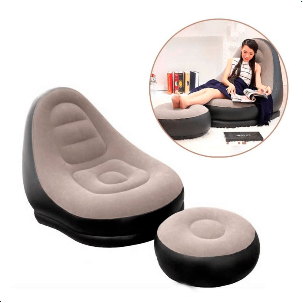 SOFÁ INFLABLE CON REPOSAPIÉS PARA DESCANSO Y RELAJACIÓN - 1