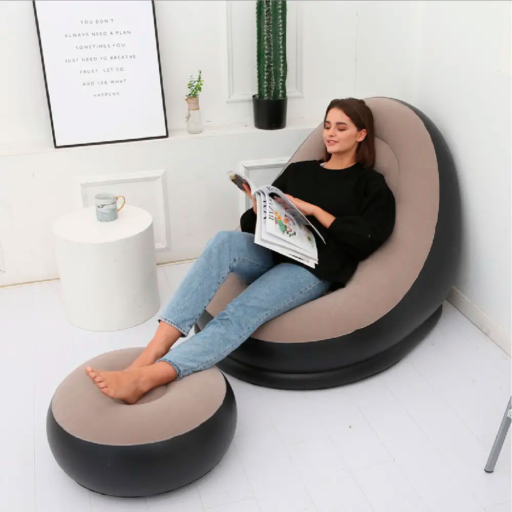 SOFÁ INFLABLE CON REPOSAPIÉS PARA DESCANSO Y RELAJACIÓN - 7