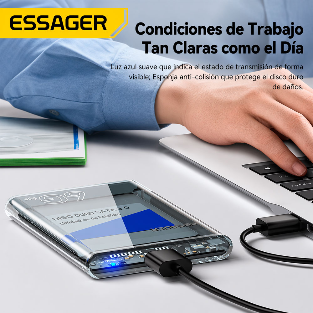 CASE ESSAGER PARA DISCO DURO HDD SSD 2.5 SATA USB 3.0 - 2
