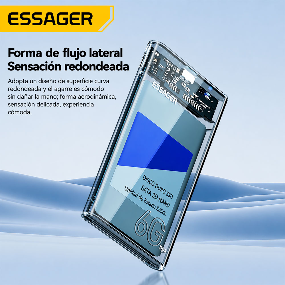 CASE ESSAGER PARA DISCO DURO HDD SSD 2.5 SATA USB 3.0 - 5