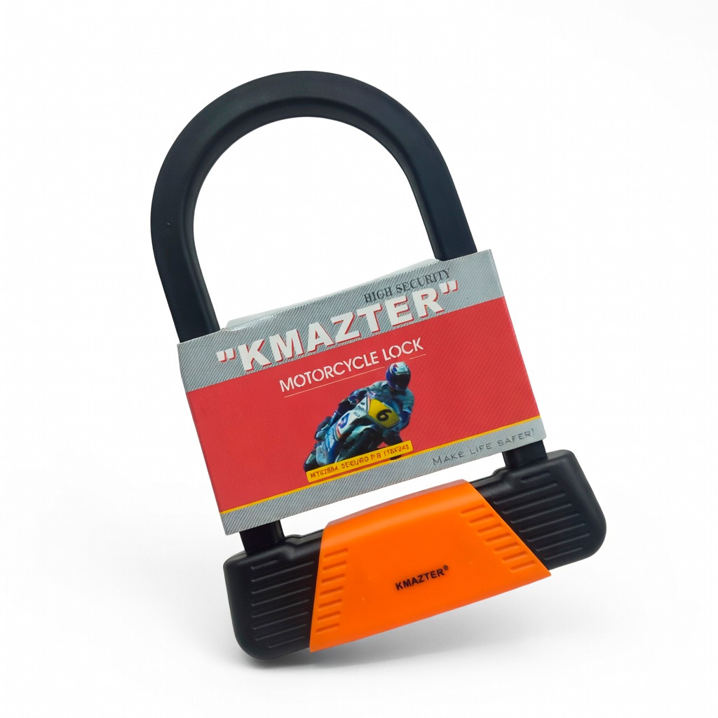 CANDADO REFORSADO TIPO U KMAZTER MT82804 PARA BICICLETA Y MOTO - 1
