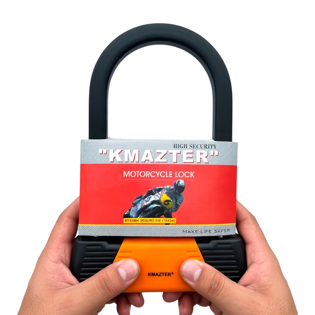 CANDADO REFORSADO TIPO U KMAZTER MT82804 PARA BICICLETA Y MOTO - 2