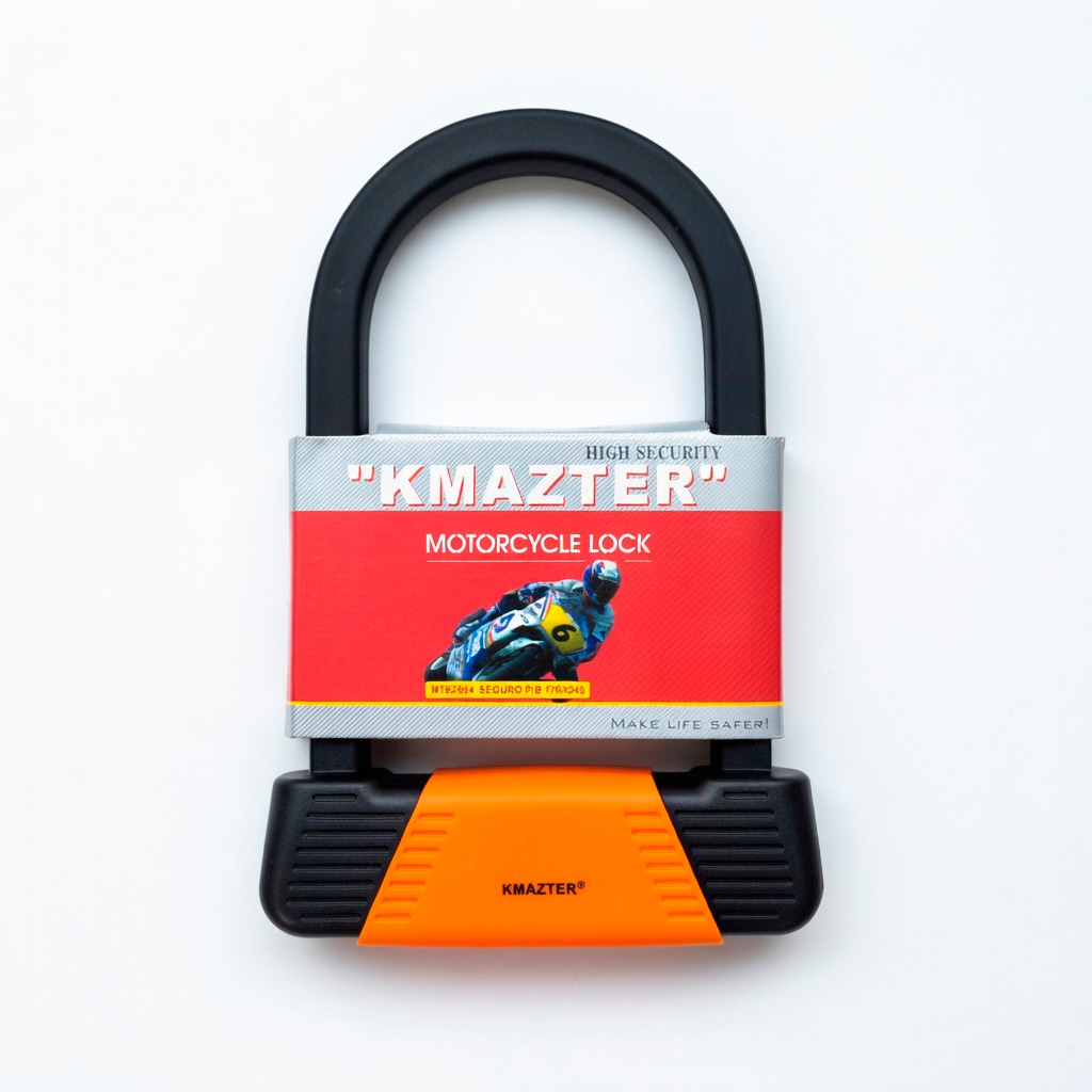 CANDADO REFORSADO TIPO U KMAZTER MT82804 PARA BICICLETA Y MOTO - 3