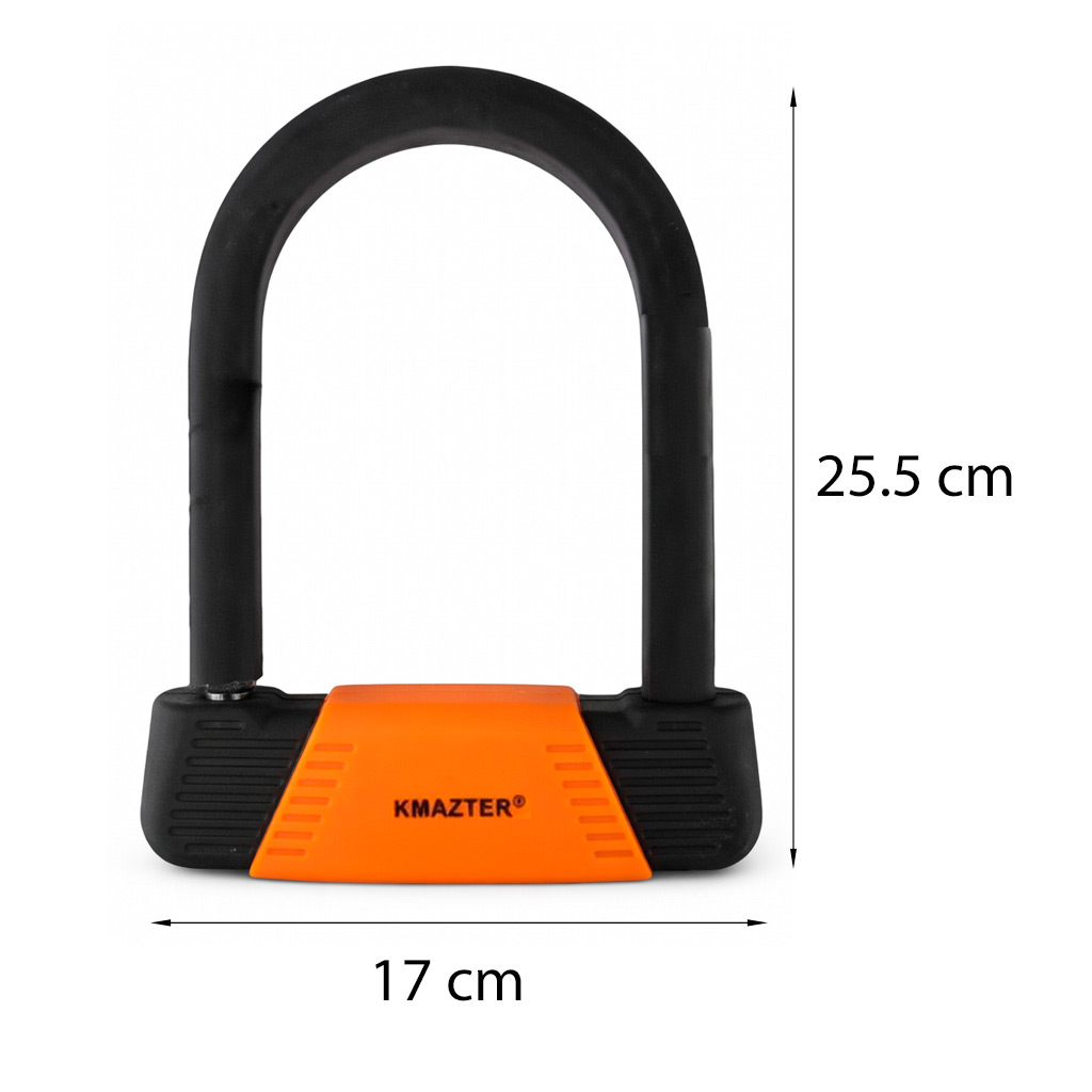 CANDADO REFORSADO TIPO U KMAZTER MT82804 PARA BICICLETA Y MOTO - 6