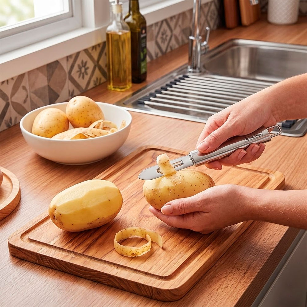 PELADOR DE PAPAS TRAMONTINA ACERO INOXIDABLE PARA COCINA - 7