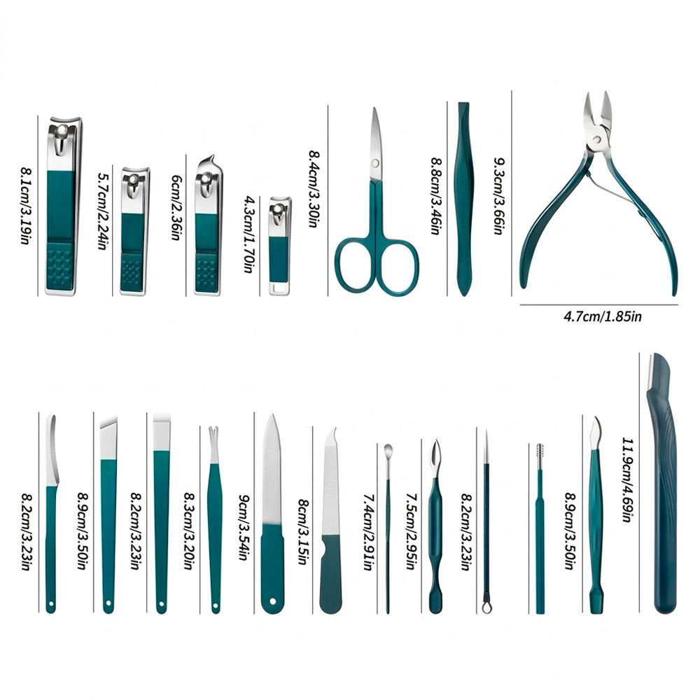 SET PROFESIONAL DE MANICURA Y PEDICURA 18 PIEZAS CON ESTUCHE - 3