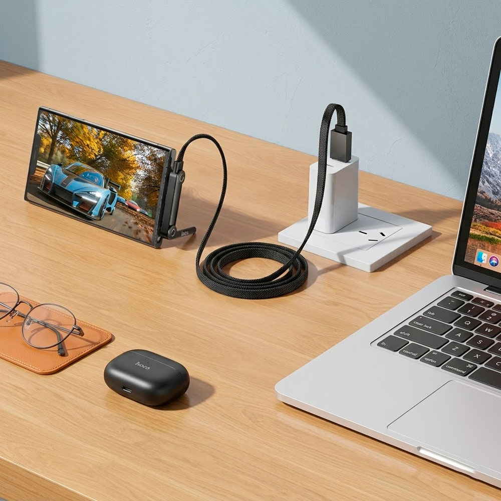 CABLE HOCO USB-C 36W 1.2M CARGA RÁPIDA CON SOPORTE CELULAR - 5