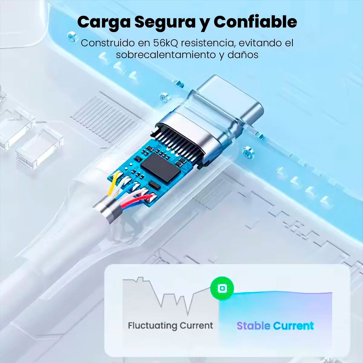 CABLE UGREEN US287 USB A USB C 3A CARGA Y DATOS HASTA 480 MBPS - 7