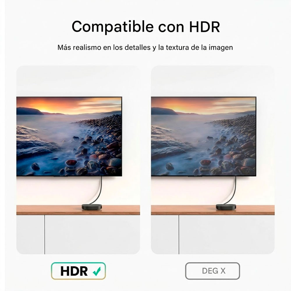 CABLE UGREEN HDMI 2M 4K 60HZ PARA TV PC Y CONSOLA - 2