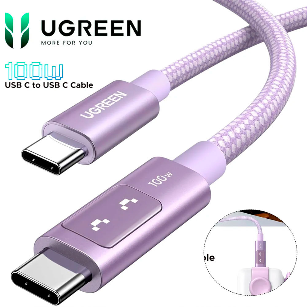 CABLE UGREEN L509 USB C A USB C 100W PANTALLA LED 1 METRO - 3