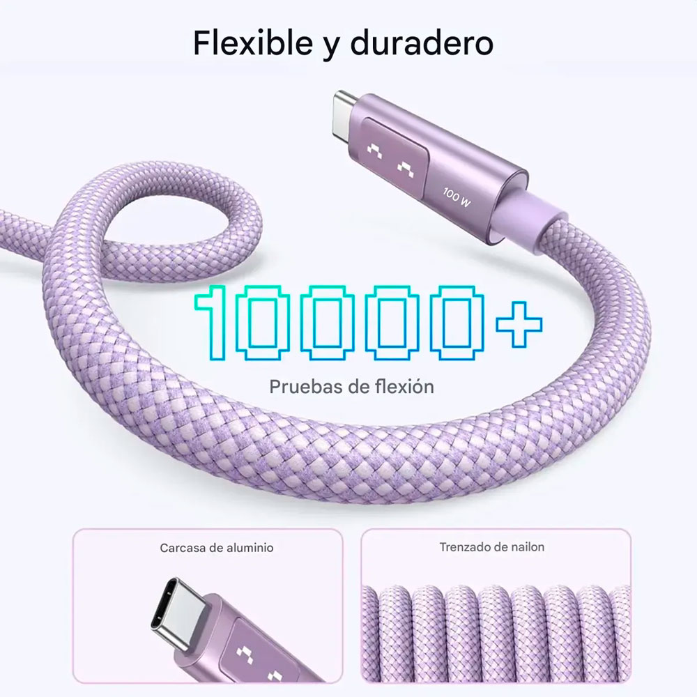 CABLE UGREEN L509 USB C A USB C 100W PANTALLA LED 1 METRO - 5