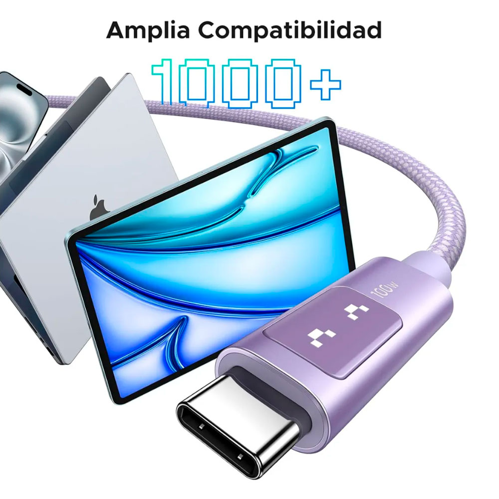 CABLE UGREEN L509 USB C A USB C 100W PANTALLA LED 1 METRO - 6