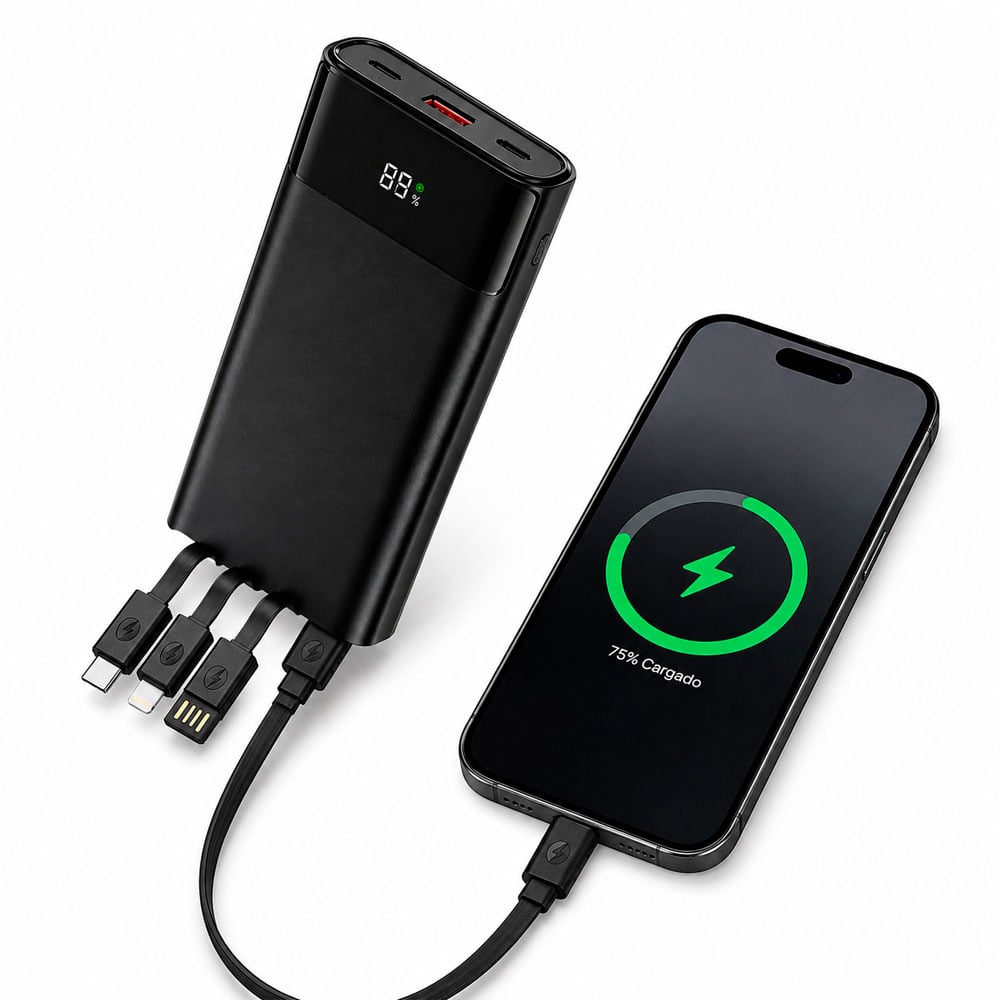 POWER BANK HOCO 20000MAH 22.5W PD QC CABLES INTEGRADOS - 2