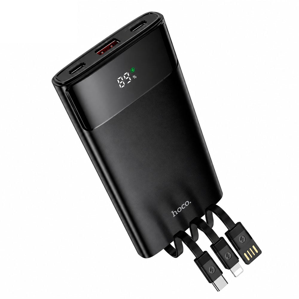 POWER BANK HOCO 20000MAH 22.5W PD QC CABLES INTEGRADOS - 3