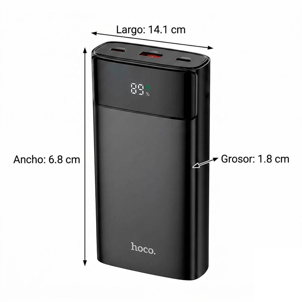 POWER BANK HOCO 20000MAH 22.5W PD QC CABLES INTEGRADOS - 7
