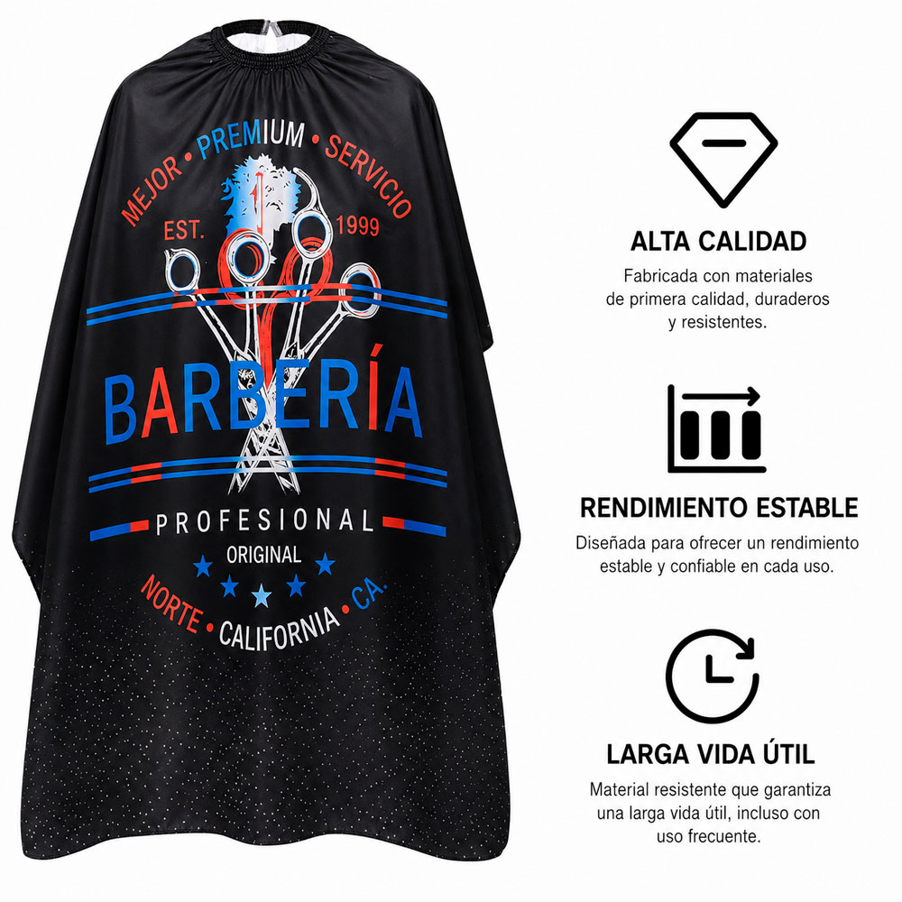 CAPA DE PELUQUERÍA PROFESIONAL PARA CORTE DE CABELLO BARBERÍA - 2